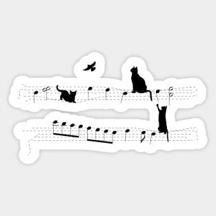 Funny Cats Playing in Partition Sticker